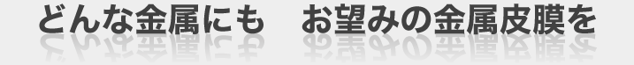 どんな金属素材にも お望みの金属皮膜を